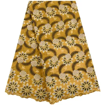 

Latest Yellow Cotton Lace Fabric 2019 High Quality Lace Swiss Voile In Switzerland African Dry Lace Nigerian Voile Lace Y1675