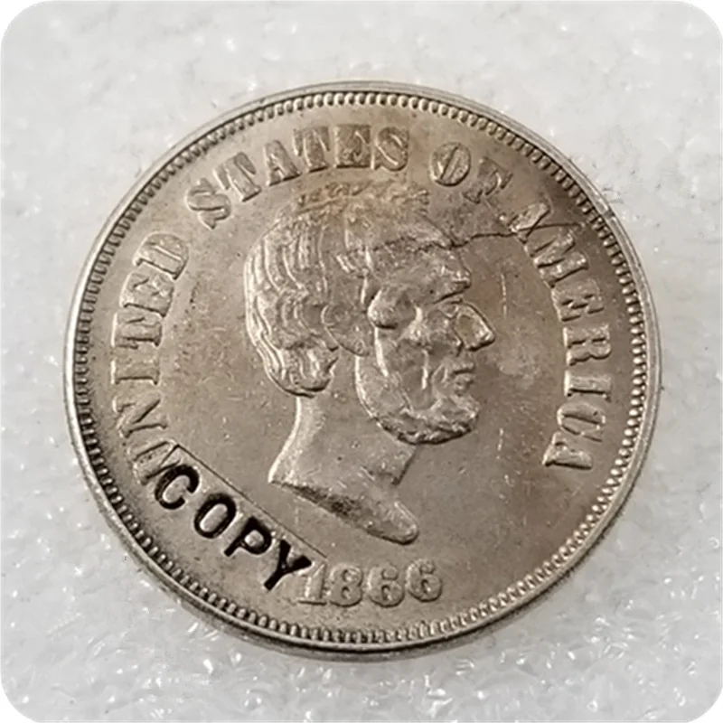 США 1866,1867 никелевые узоры пять центов копия монет - Цвет: Lincoln