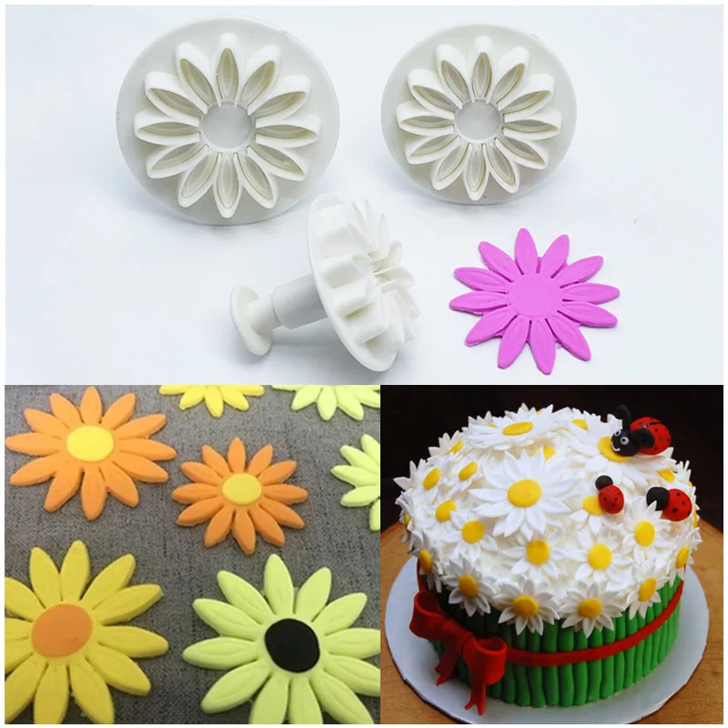 Snowflake Plunger Mold Cake Decorating Tool Biscuit Cookie Cupcake Mould 3pcs Kitchen Accessories Fondant Cutting Pastry Cutter cookie cutter,baking mold,cookie mould,cookie printing mold,fondant cutter,baking decorating tools,cake lace mold