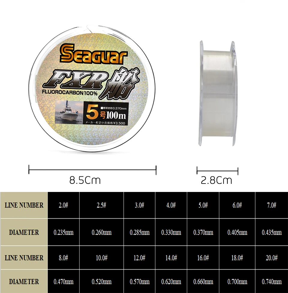 9290 Seaguar Fluorocarbon FXR Leader Line 100m Size 4 16lb we make