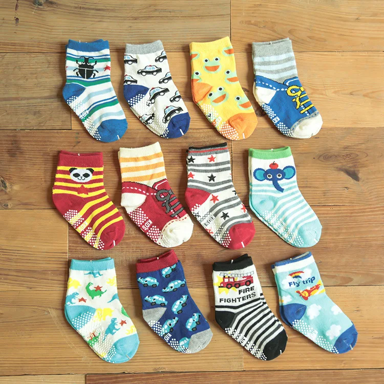 

KID's Basic Autumn And Winter Cartoon Dispensing Anti-slip Children's Socks Car And Panda CHILDREN'S Socks
