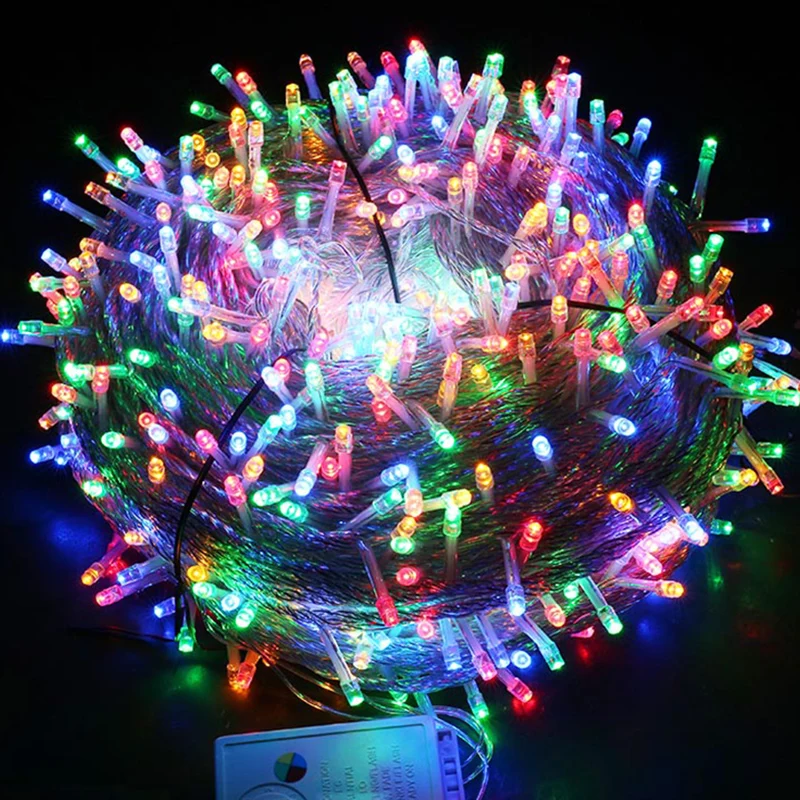 Светодиодный струнный светильник AC220V 100 м 600led праздничный светильник водонепроницаемый открытый Рождественский праздник свадьба фестиваль садовый декор сказочная гирлянда - Испускаемый цвет: changeable