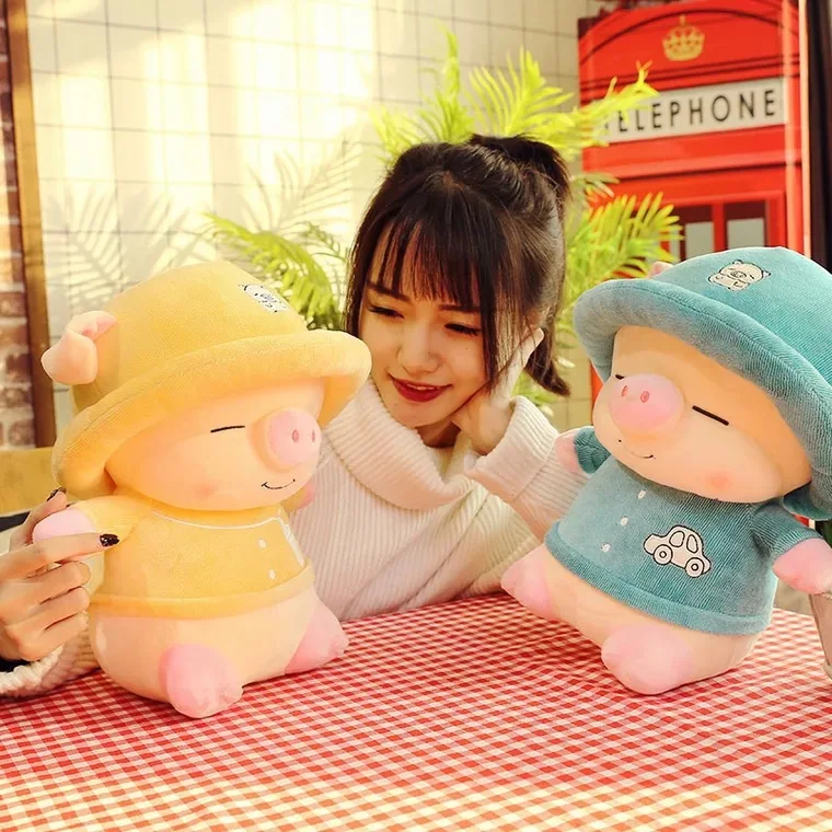 

Hooded Pigskin Plush Toys Turning Rogue Pigskin Small Squinting Pigskin Crane Machine Doll Creative McDull Pigskin Doll