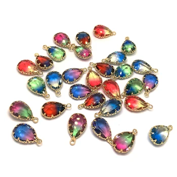 

Natural Stone Pendants Water Drop Shape Decorated Gradient color Pendants for Jewelry Making DIY necklace accessories