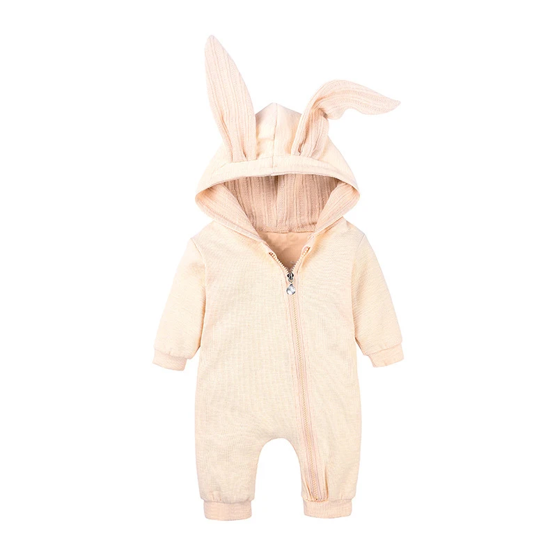 Комбинезон для малышей, Одежда для новорожденных, комбинезон-кролик, хлопковая толстовка для новорожденных, девочка Onesies, модный Детский костюм, одежда для мальчиков - Цвет: apricot
