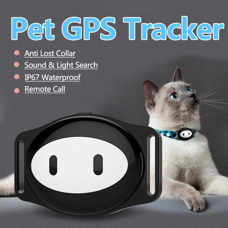 Localizador Gato con GPS para perro, localizador inteligente con Collar de seguimiento de Antipérdida, resistente al agua IP67 para actividades al aire libre en el hogar, 1 unidad