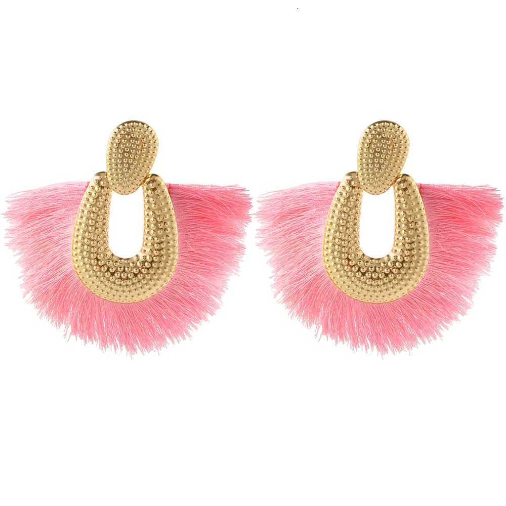 E5804Personality Women Big Tassel Drop Earrings Colorful Bohemia Dangle Earring Fashion Jewelry Ear Drop Special Design Gift CS28