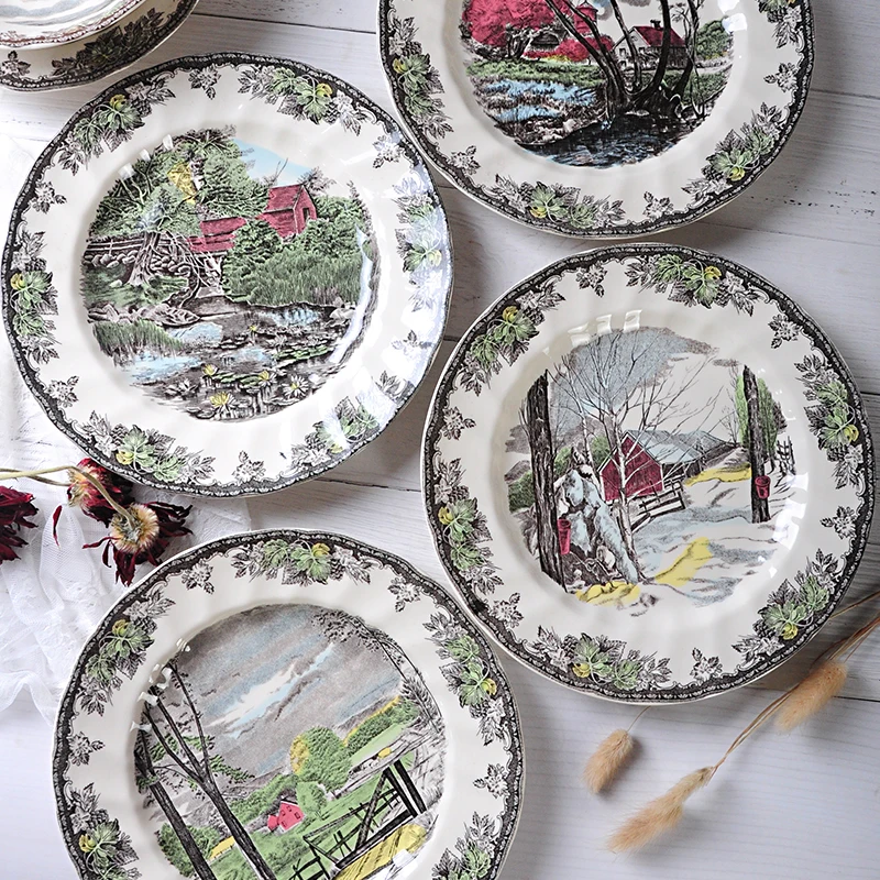 British European pastoral Nordic ceramic western tableware steak plate dinner plate dinner household serving platter