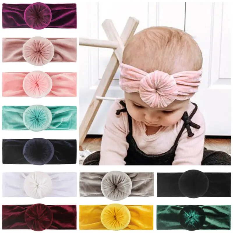 

Emmababy Baby Head Wraps Girl Nylon Round Knot Headbands One Size Fits All Headband Donut Headband Bun Headband Baby Shower Gift