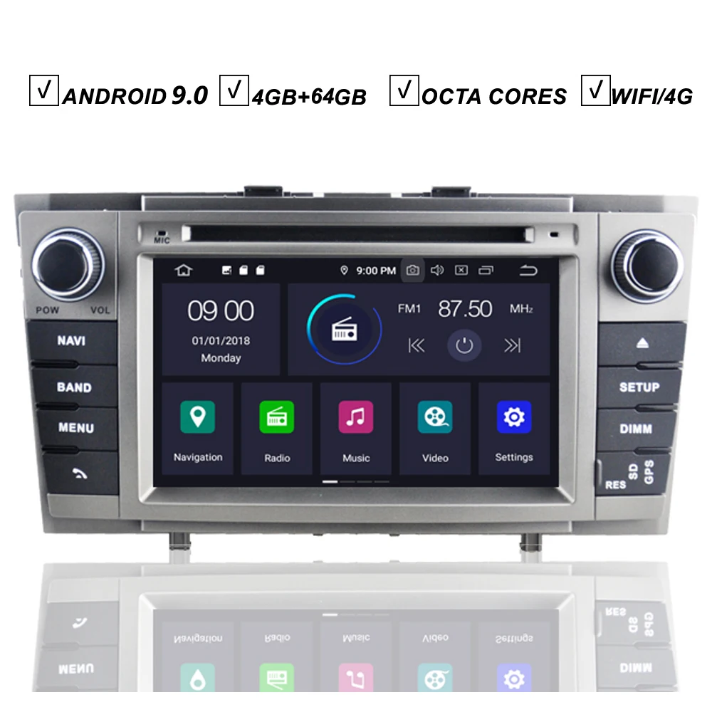 cheap 7 #039; #039;Car Android 9.0 Navigation For Toyota Avensis T27 2009 2014 Auto DVD GPS Player Multimedia Octa Core Radio BT 4GB RAM SD DAB+