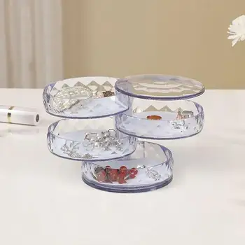 

4 Layers Rotatable Jewelry Necklace Bracelet Storage Box Case Holder Organizer space but also can become a beautiful decoration