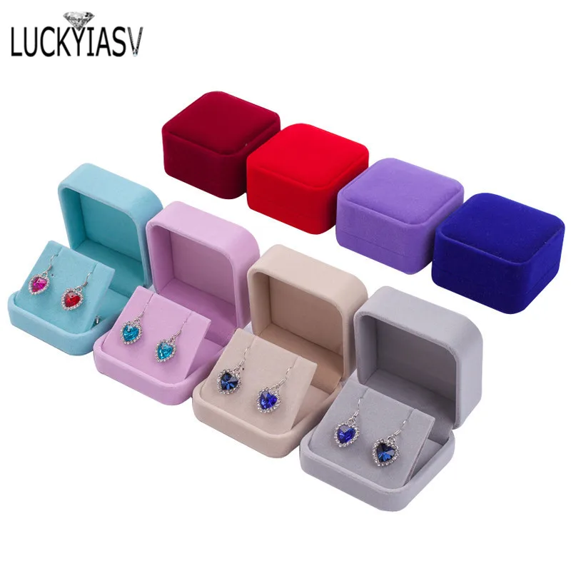 FlipCoverJewelryStorageBoxesEarringsPendantJewelryBoxVelvet
