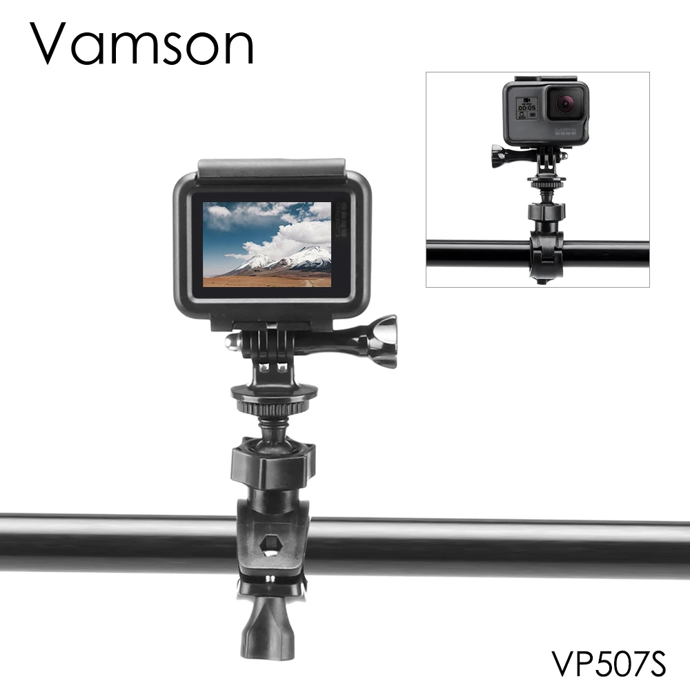 

Vamson For Gopro 7/6/5/4 Accessories Fixed bracket Bicycle Motorcycle Handlebar Pole Mount Tripod Adapter for XiaoYI 4K VP507S