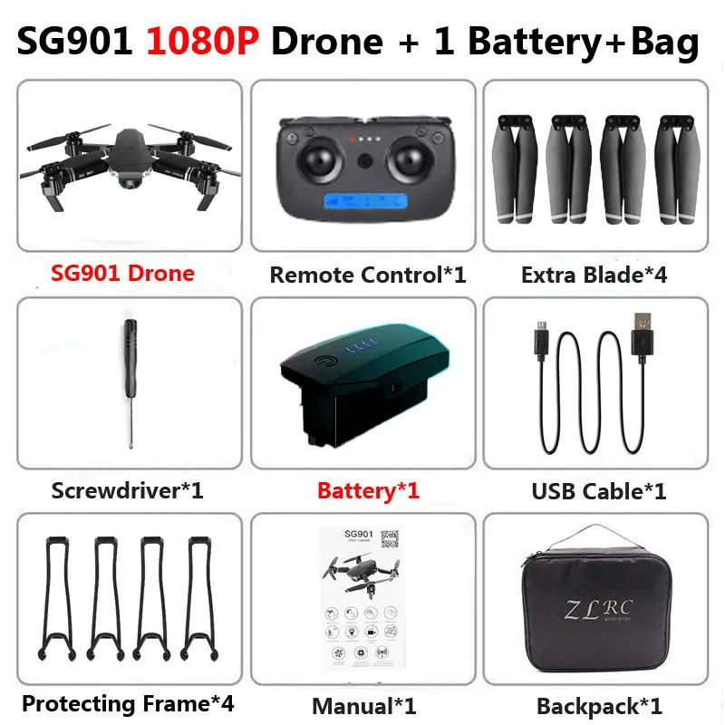 SG907 SG901 5G gps складной Профессиональный Дрон с двойной камерой 1080P 4K WiFi FPV широкоугольный Радиоуправляемый квадрокоптер Вертолет игрушка E502S - Цвет: SG901 1080P 1B B