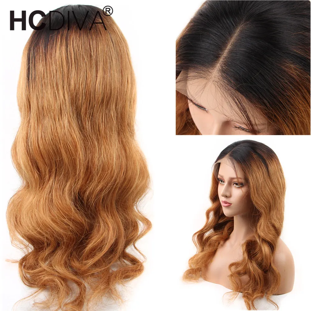 

1B/27 Ombre Lace Front Human Hair Wigs With Baby Hair Body Wave Colored Human Hair Wigs 13*4 Brazilian Remy Hair Lace Front Wig