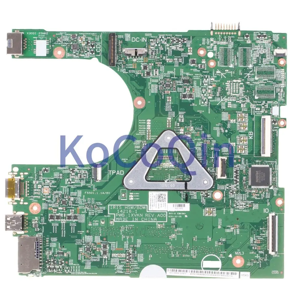 price cut KoCoQin Laptop motherboard For DELL Inspiron 3458 3558 Core I3-5015U SR245 Mainboard CN-0MNGP8 0MNG