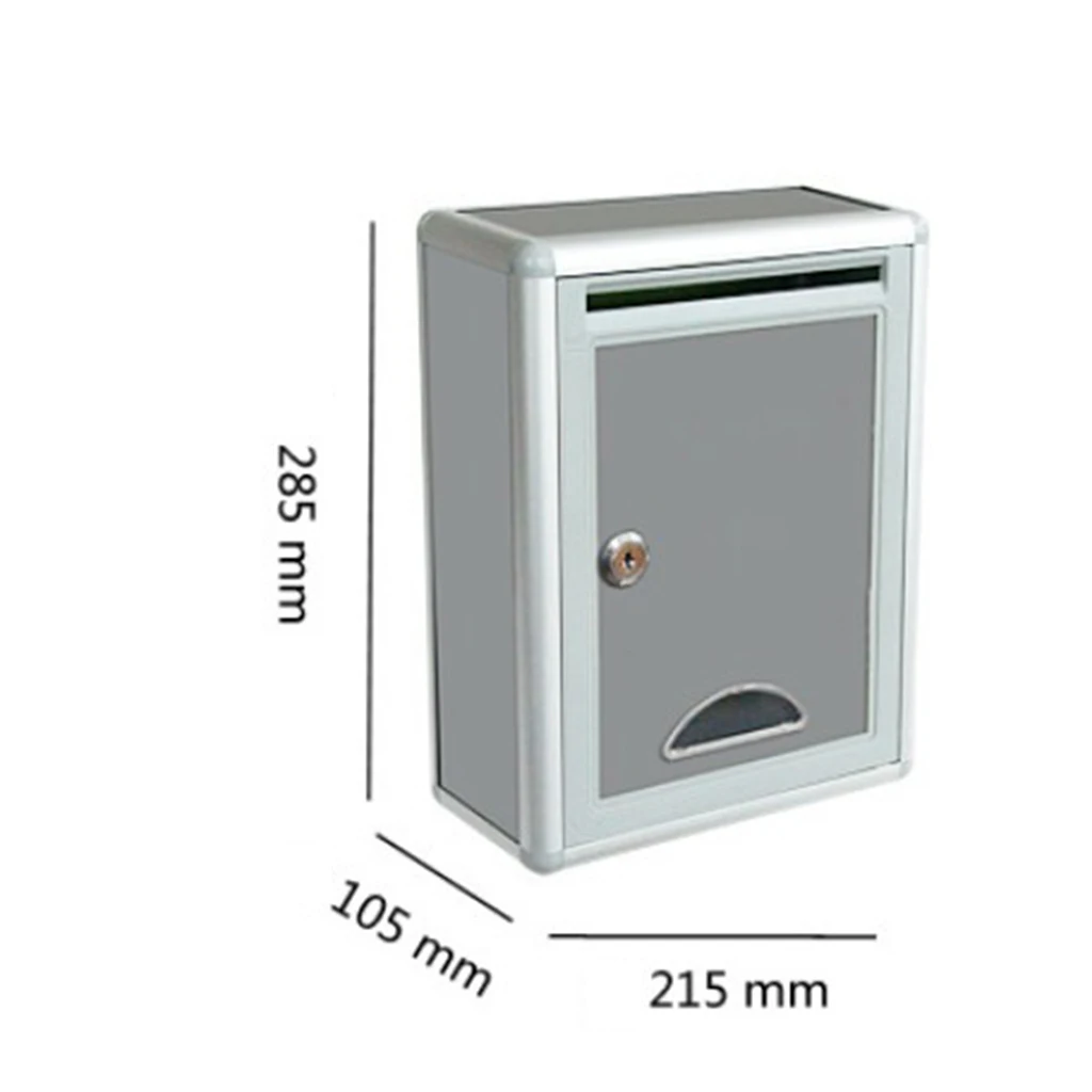 2packs Aluminium Alloy Wall Mounted Mailbox Lockable Letterbox Post Box Vertical Locking Drop Mail Box