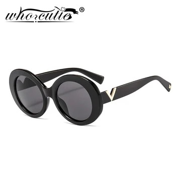 

WHO CUTIE New Clout Goggles Oval Sunglasses Men Women 2020 Brand Design 90S Retro Frame Kurt Cobain Glasses Sun Shades S300