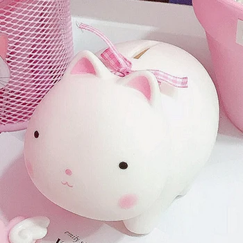 

Ornaments Decorative Cute Kids Toy Soft Money Box Desktop Piggy Bank Baby Room Gifts Nursery Cartoon Animal Saving Cash Coin