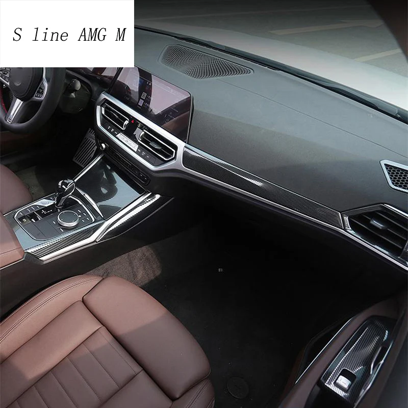 

Car Styling interior Buttons panel frame Decoration Covers Trim Stickers For BMW 3 Series G20 G28 Carbon fiber Auto Accessories