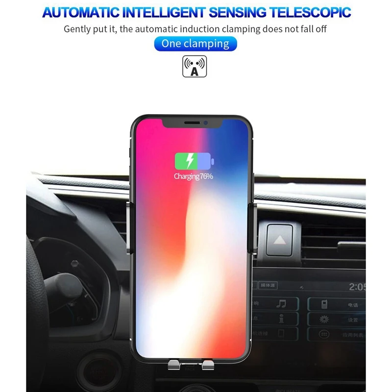 10 Вт Qi автомобильное беспроводное зарядное устройство для samsung S10 iPhone X интеллектуальный инфракрасный датчик быстрая Беспроводная зарядка Автомобильный держатель для телефона