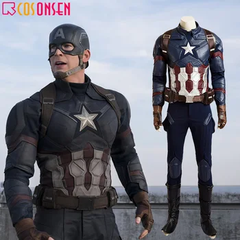 

Captain America Civil War Steve Rogers Cosplay Costume Superhero Deluxe Halloween Outfit Avengers Suit COSPLAYONSEN