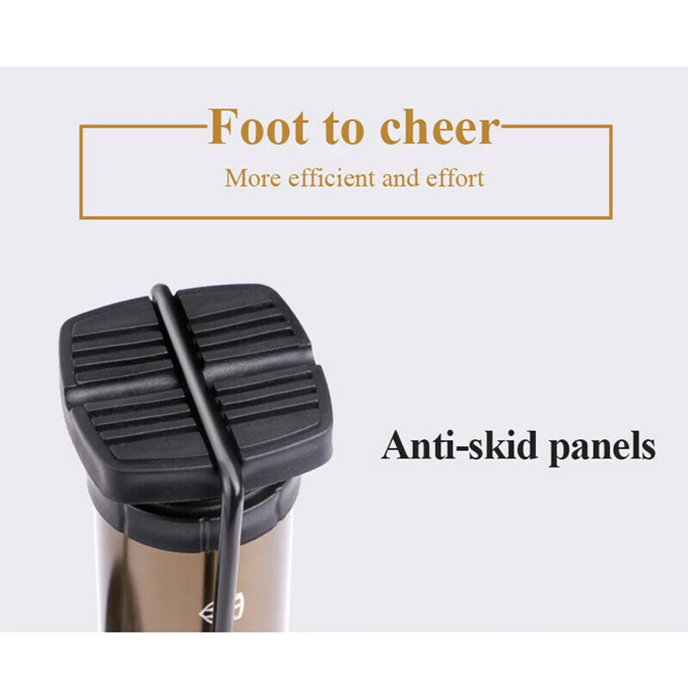 Foot-type Bicycle Pump Cycling Easy Operate Outdoor Sports Effortless Portable Inflator Aluminum Alloy Maintenance Ergonomic