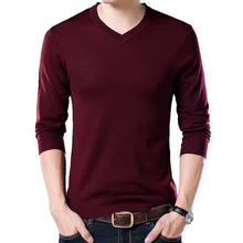 PUI men TIUA осенний Повседневный однотонный базовый Мужской свитер с v-образным вырезом тонкий мужской пуловер вязаный свитер с длинным рукавом мужской свитер размера плюс