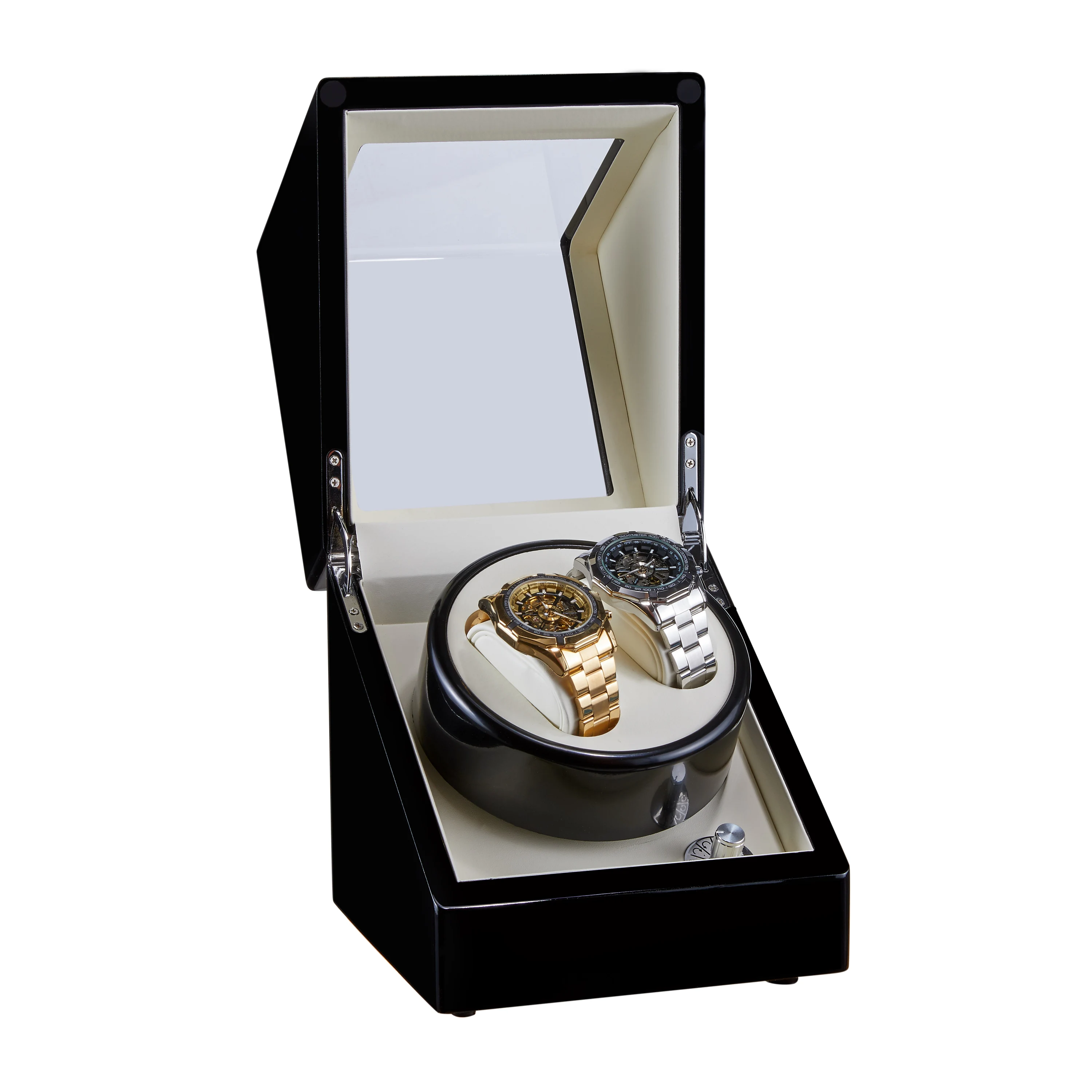 Красный деревянный виндер механических часов мотор шейкер двойной часы коробка с подзаводом держатель дисплей ювелирных изделий Органайзер для хранения