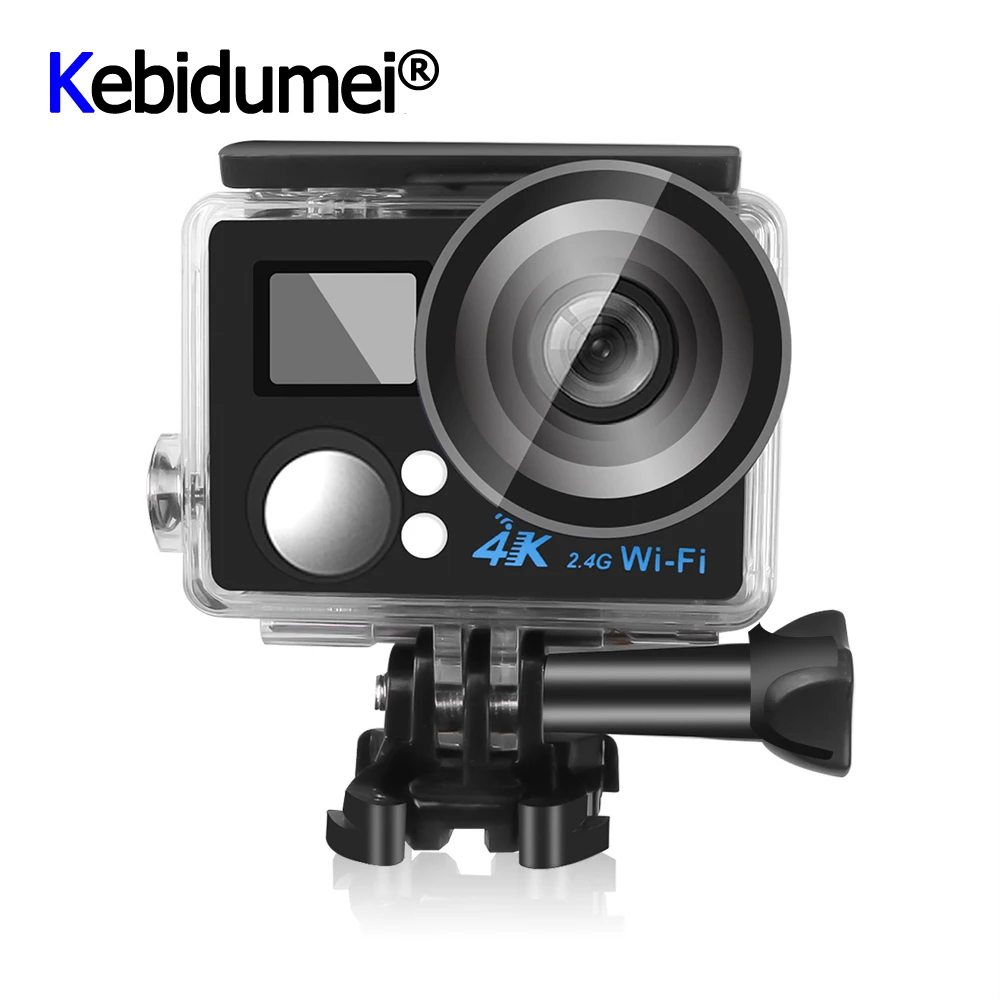 

Mini HD 4K WIFI Action Camera With Remote Control 0.66" Screen Waterproof Sports DV Camera Black