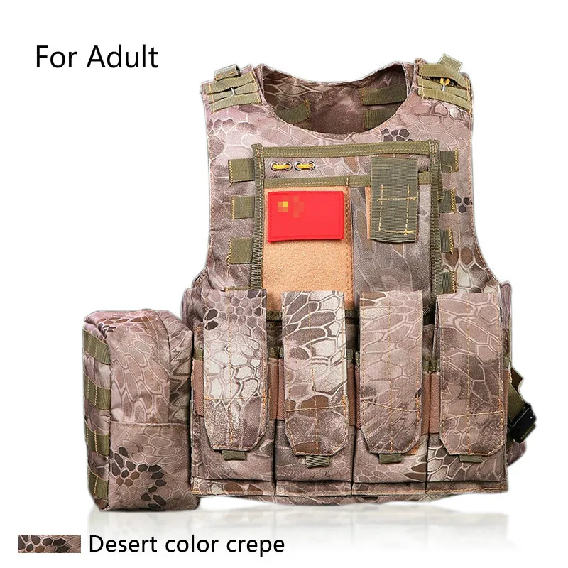 Adult Desert Snake Камуфляжный детский военный тактический охотничий жилет Многофункциональный жилет Wargame Body Molle Armor охотничий джунгли уличное снаряжение - Цвет: Adult Desert Snake
