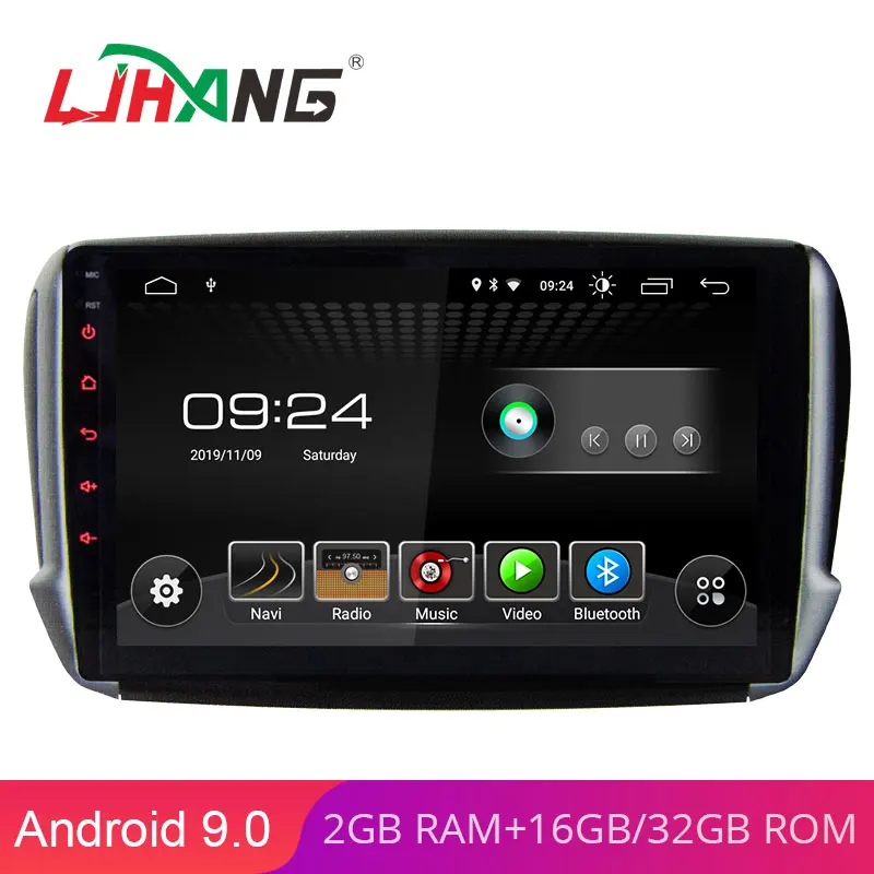 LJHANG 10,1 дюймов Android 9,0 автомобильный dvd-плеер для peugeot 2008 wifi мультимедийный автомобильный Радио стерео видео 2 ГБ+ 32 ГБ