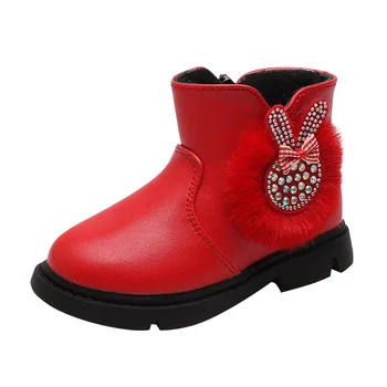 

Winter Girls Fashion Boots 2020 Autumn New Princess Girls Add Cotton Plush Martin Boots Childrens Warm Non-slip Shoes E67
