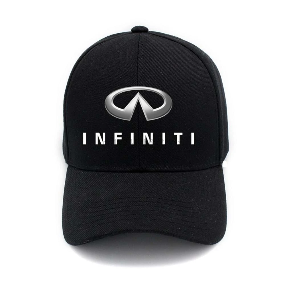 Men Women Plain Baseball Cap Solid Color Infiniti Car Racing Logo Unisex Curved Visor Hat Hip-Hop Adjustable Peaked | Аксессуары для