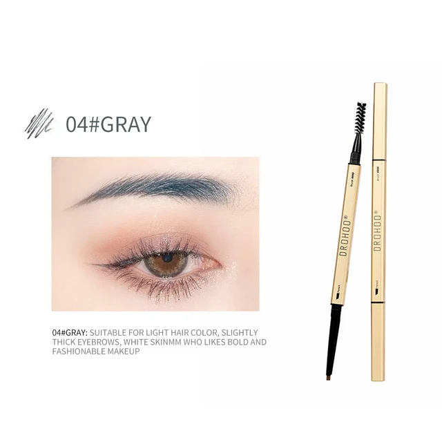 Double Head Eyebrow Pencil Long Lasting Waterproof 5 Colors Eye Brow Pen Tint Mascara Enhance Cosmetics Beauty Women Makeup Gray