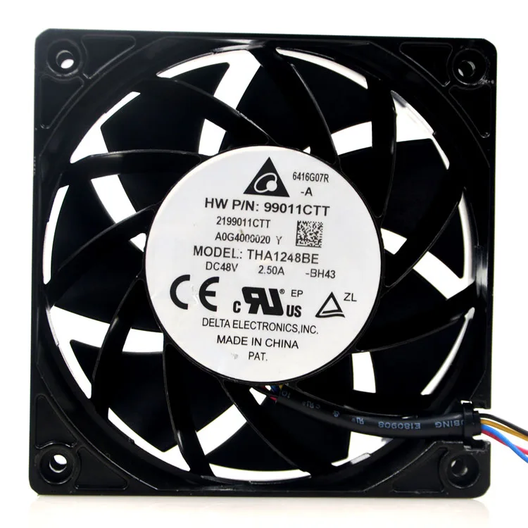 120mm 48V Fan for Delta THA1248BE 12038 120x120x38mm DC 48V 2.5A 12CM 4-pin High Speed Airflow CFM Cooling  Fan