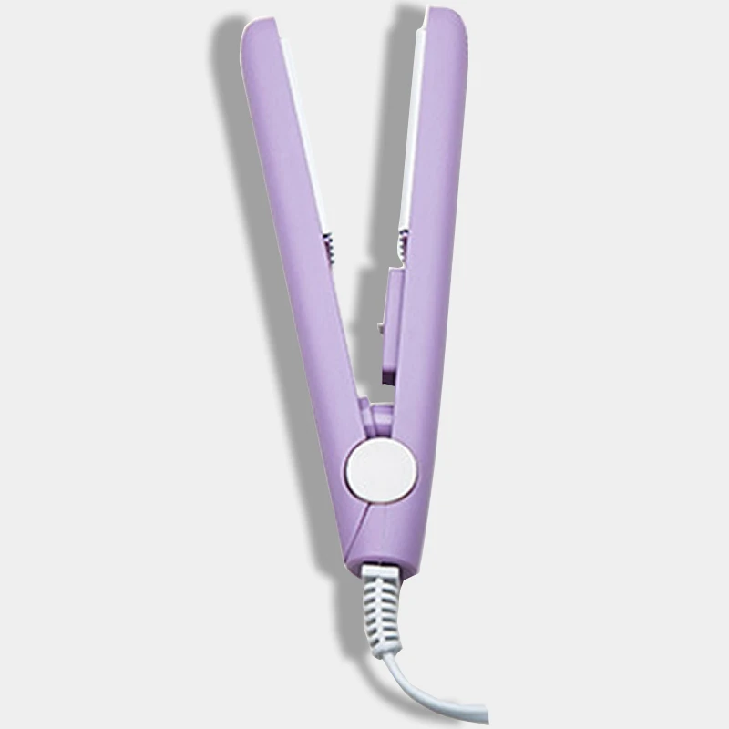 Щипцы для завивки волос, мини выпрямитель для волос, утюжок для выпрямления волос, инструменты для укладки волос, утюжок для выпрямления бороды - Цвет: Purple-No-Box