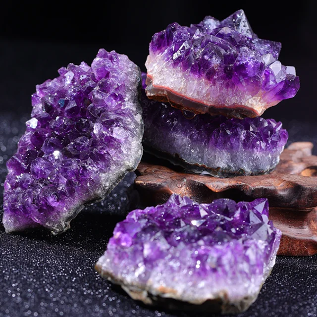 10-70g 30-50mm Amethyst Geode Natural Crystal Quartz Stone Wand Point Energy Healing Mineral Stone Rock Home Decor Geode 1