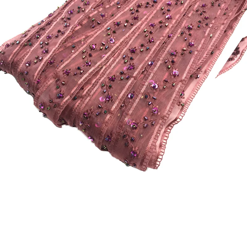 Пурпурно-красные блестки бисером кружева алмаз бисером кружева для отделки краев ремешок для свадебного платья DIY аксессуары одежды 3 см x 1 метр