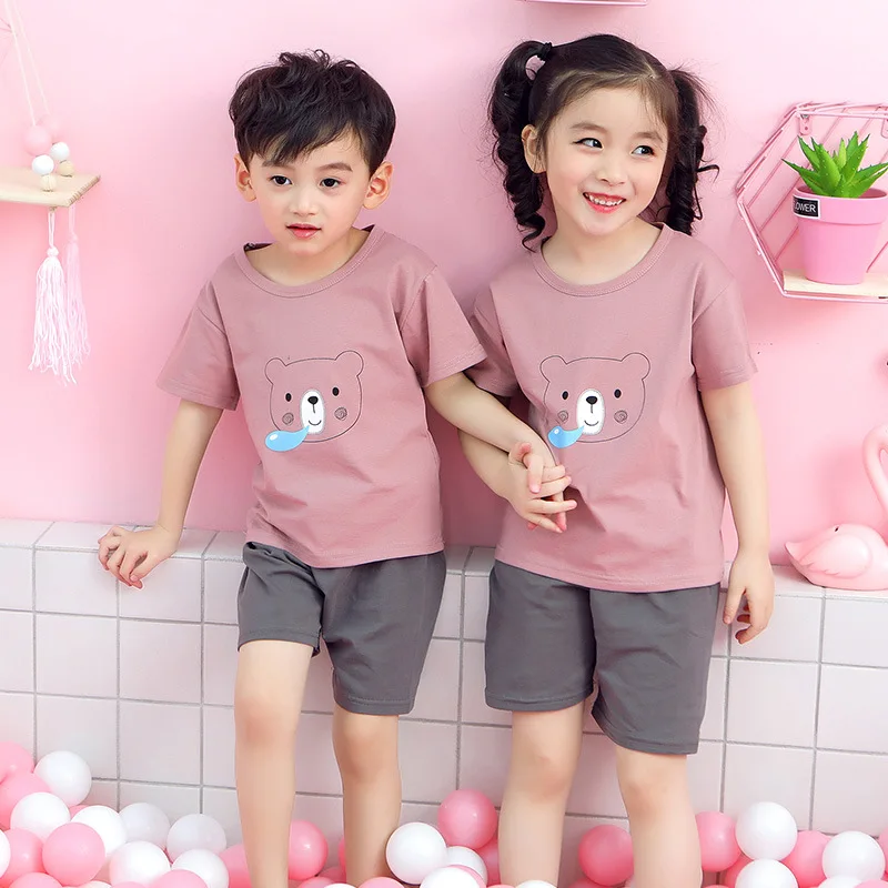 

Girls Kid Clothes Pajama Set Summer Pyjamas Kids Cotton Cartoon Short Sleeve Pijamas Infantil Toddler Sleepwear Home Clothes