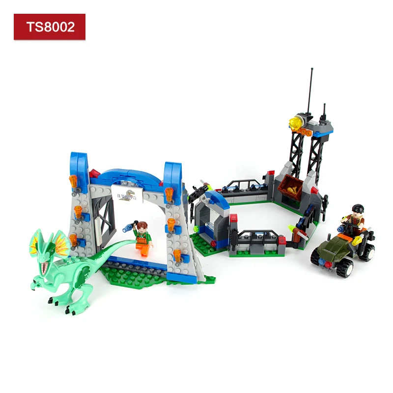TS8002 nobox Мир Юрского периода 2 фигурки динозавров строительные блоки игрушки тираннозавр рекс кирпич дети мальчик динозавры игрушки детский подарок - Цвет: TS8002 nobox
