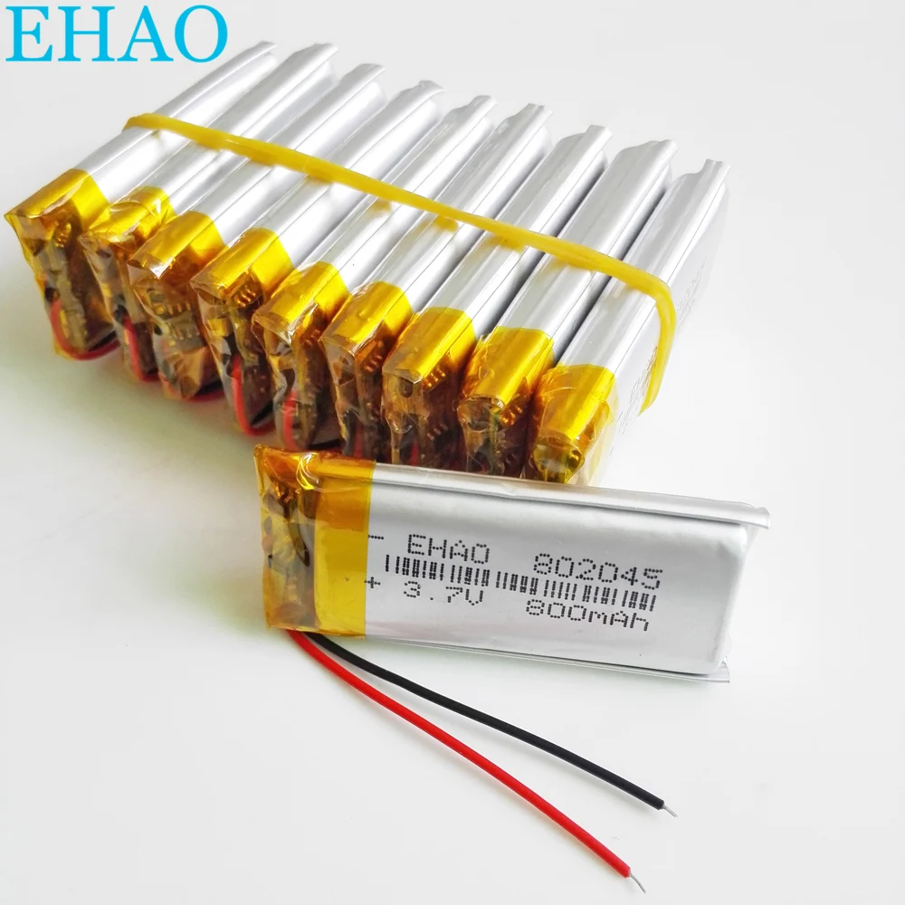 Оптовая продажа 10 шт. литий-полимерная аккумуляторная батарея EHAO 802045 3 7 в 800 мАч