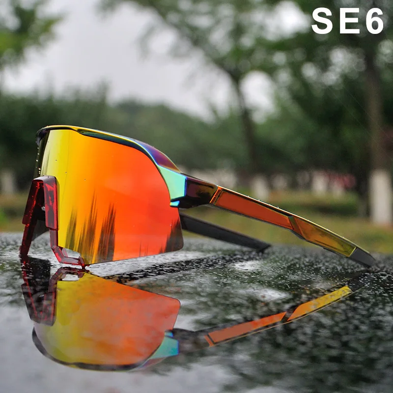 Брендовые Новые велосипедные очки S3 для велоспорта, уличные спортивные велосипедные очки TR90 Peter, мужские велосипедные очки UV400, солнцезащитные очки с 3 линзами - Цвет: SE6