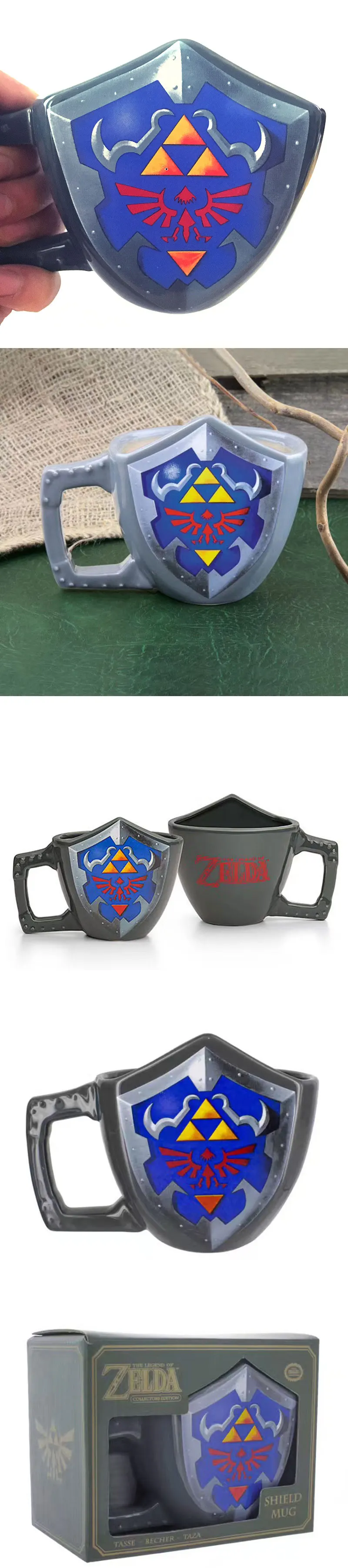 Керамическая чашка творческая личность кружка Zelda Legend кофейная чашка в форме щита 20 лет