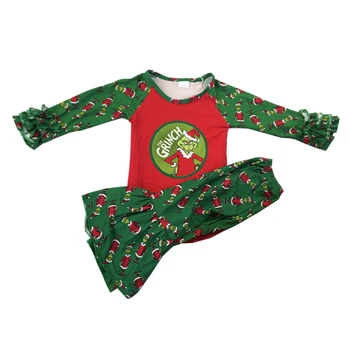 

hot sale summer wholesale the lovely green monster pattern boy's outfits