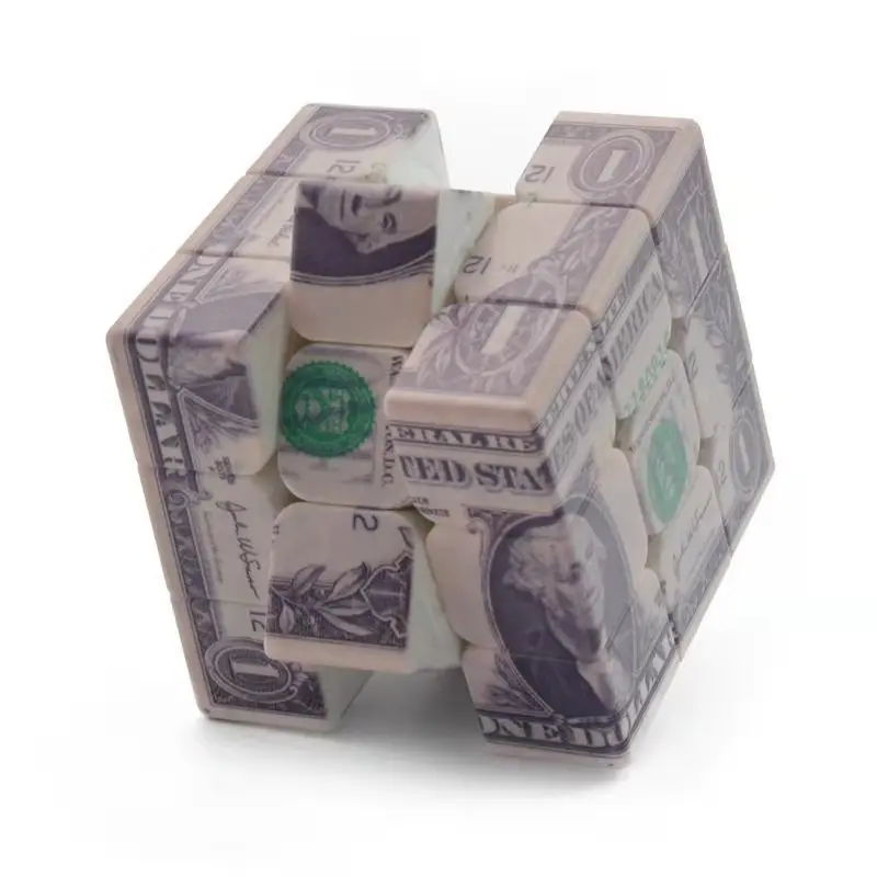 LeFun UV печать доллар шаблон 3x3x3 магические кубики скоростной куб головоломка игрушка для тренировки мозга
