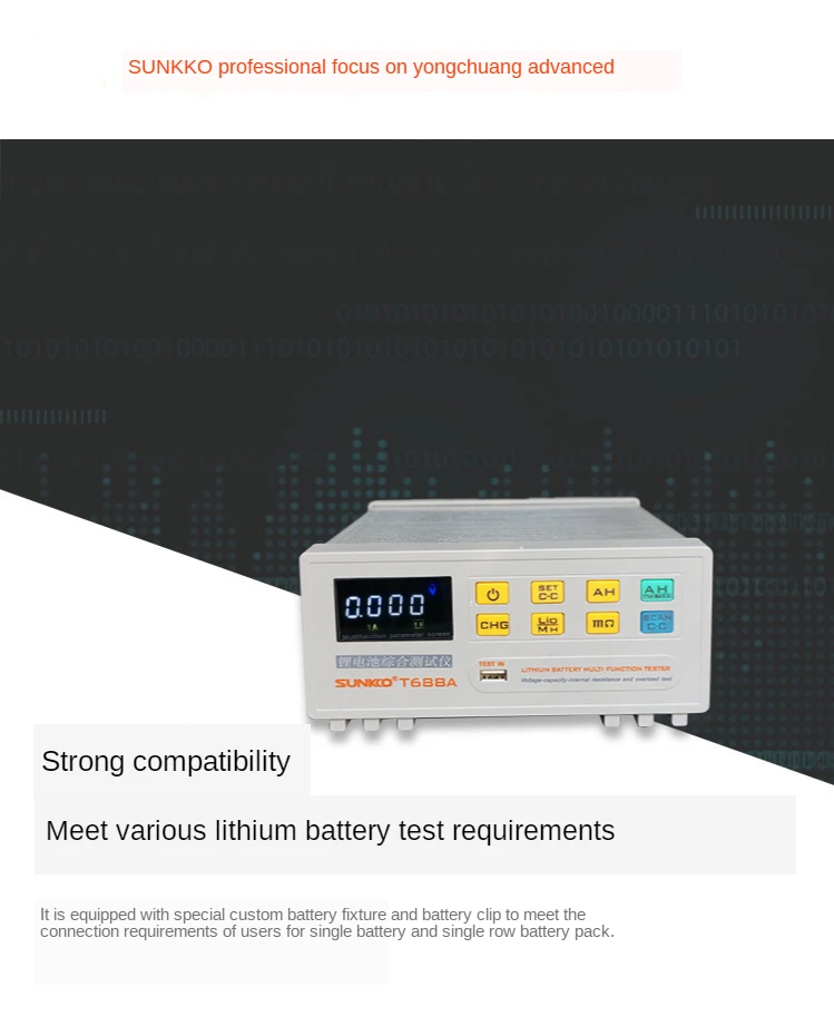 gas welding machine Battery Testing Machine Comprehensive Tester Battery Tester Capacity Voltage Overload Detector SUNKKO T688A 18650 Resistance plastic welder stapler