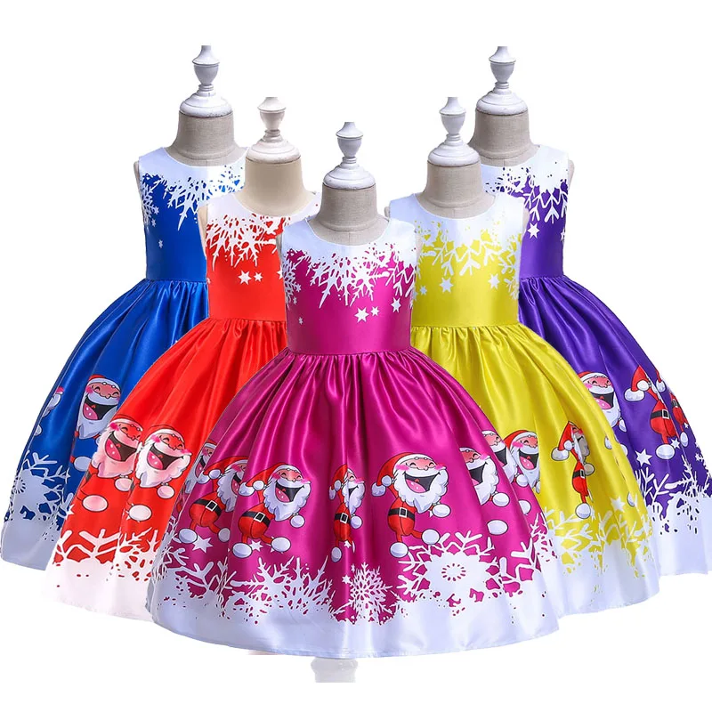 Новые модные рождественские платья принцессы для девочек; Одежда для девочек; бальное платье для девочек; Платье До Колена