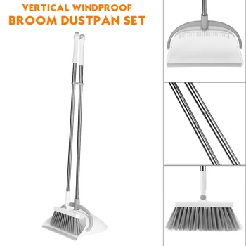 

Foldable Dustpan Set Plastic Rotary Telescopic Broom Vertical Windproof Soft Fur Scraping Household Cleaning Dust Removal Tool