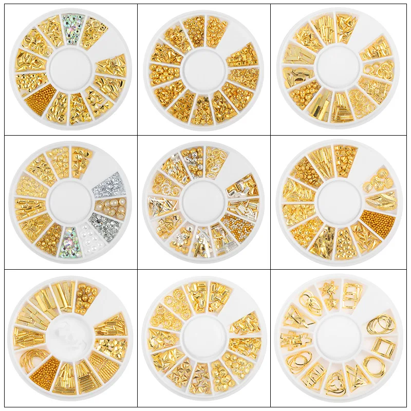 

Nail Art Deco Star Moon Rivets Japanese hollow alloy nail decoration Rivet jewelry disc drill 11 models